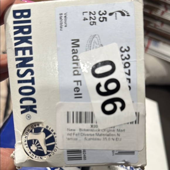 Birkenstock Navy and Cream Shearling Sandals size 35 US L4 narrow fit NWT - Picture 12 of 12